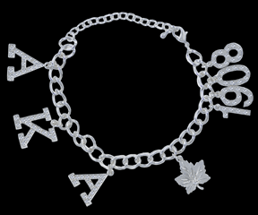 Alpha Kappa Alpha (AKA) Stone Charm Bracelet