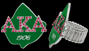 Alpha Kappa Alpha (AKA) Stretchy Band Ring with Stones