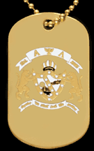 Alpha Psi Lambda Dog Tag in Gold - Front