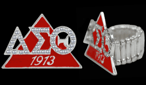 Delta Sigma Theta (DST) Stretchy Band Ring with Stones